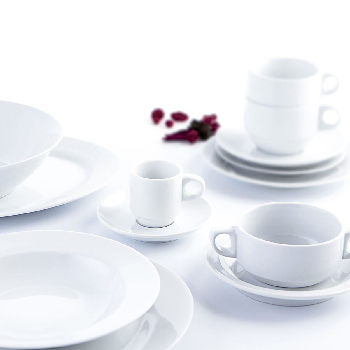 Djup tallrik Quid Basic Vit Keramik Ø 21,5 cm (12 antal)